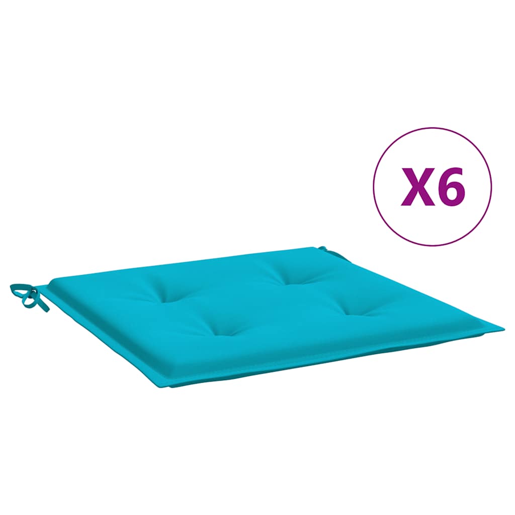 hynder til havestol 6 stk. 50x50x4 cm stof turkis