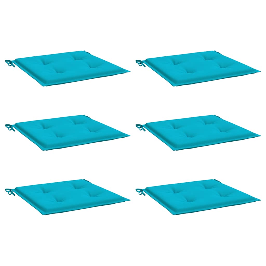 hynder til havestol 6 stk. 50x50x4 cm stof turkis