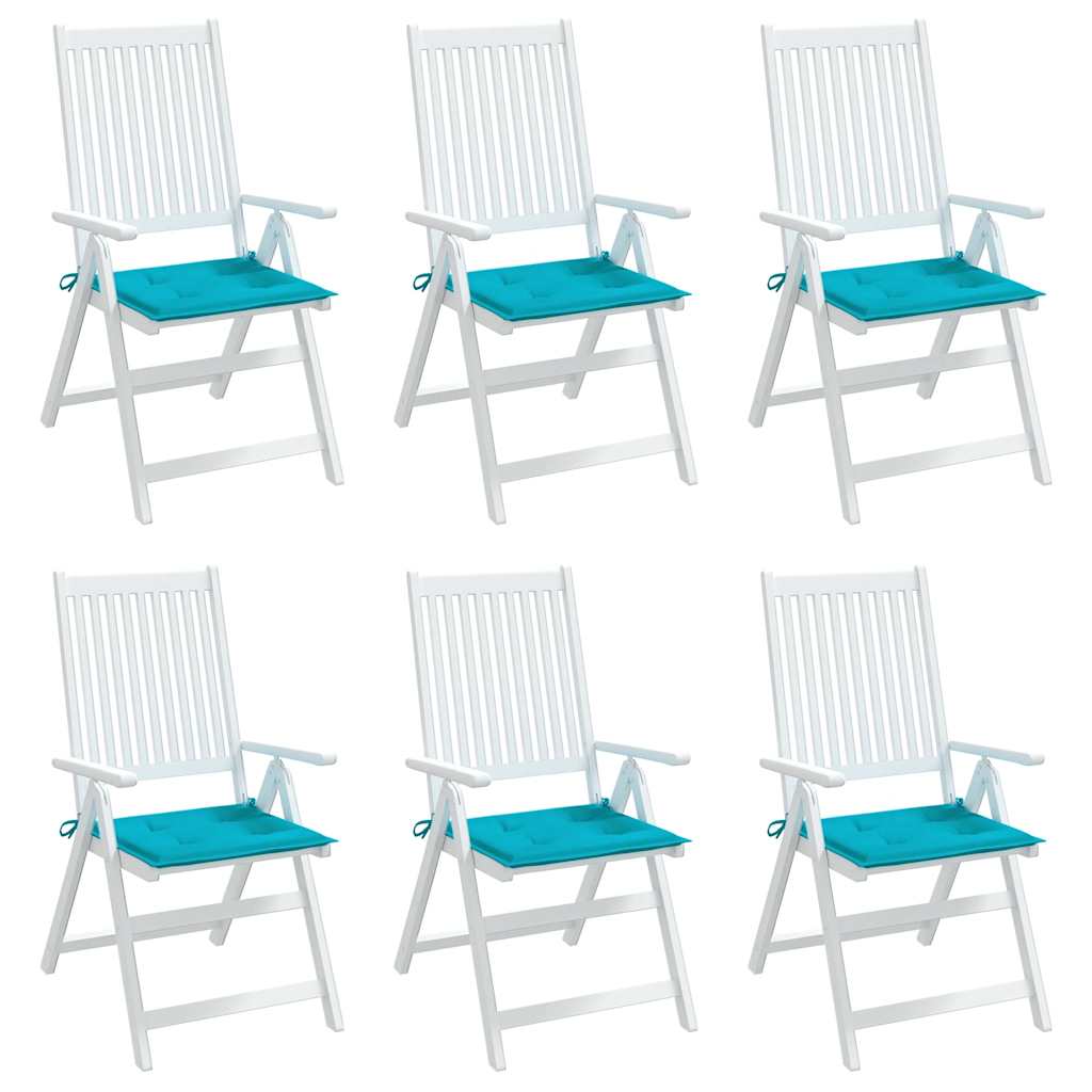hynder til havestol 6 stk. 50x50x4 cm stof turkis
