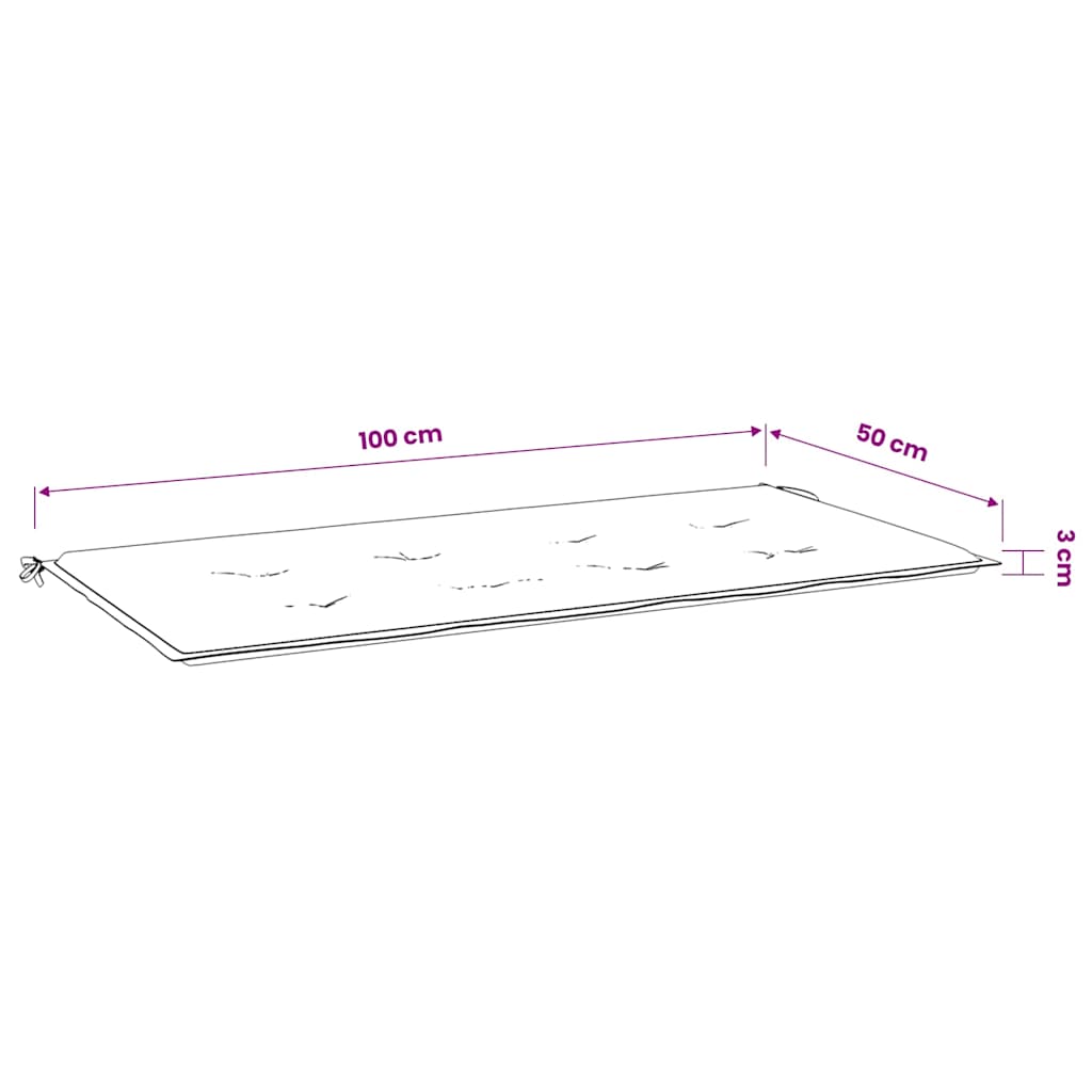 hynde til havebænk 100x50x3 cm striber oxfordstof blå og hvid