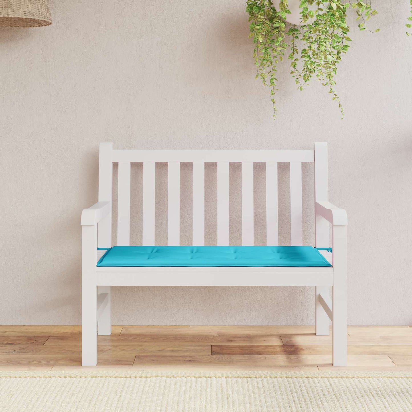 Bænk Pude Oxford stof Turkis 120 x 50 x 3 cm