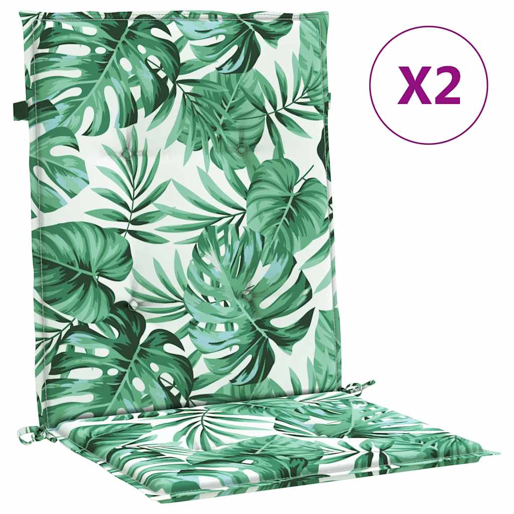Rygpuder 2 stk. Bladmønster 100 x 50 x 3 cm Oxford stof Blad