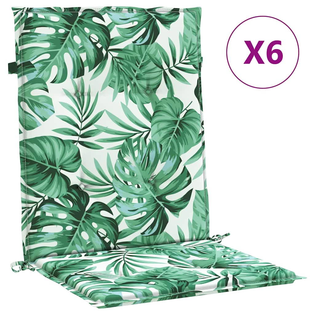 Rygpuder 6 stk. Bladmønster 100 x 50 x 3 cm Oxford stof Blad
