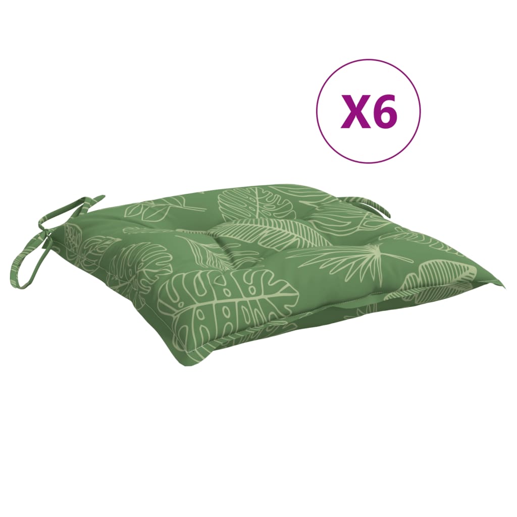 stolehynder 6 stk. 40x40x7 cm stof bladmønster