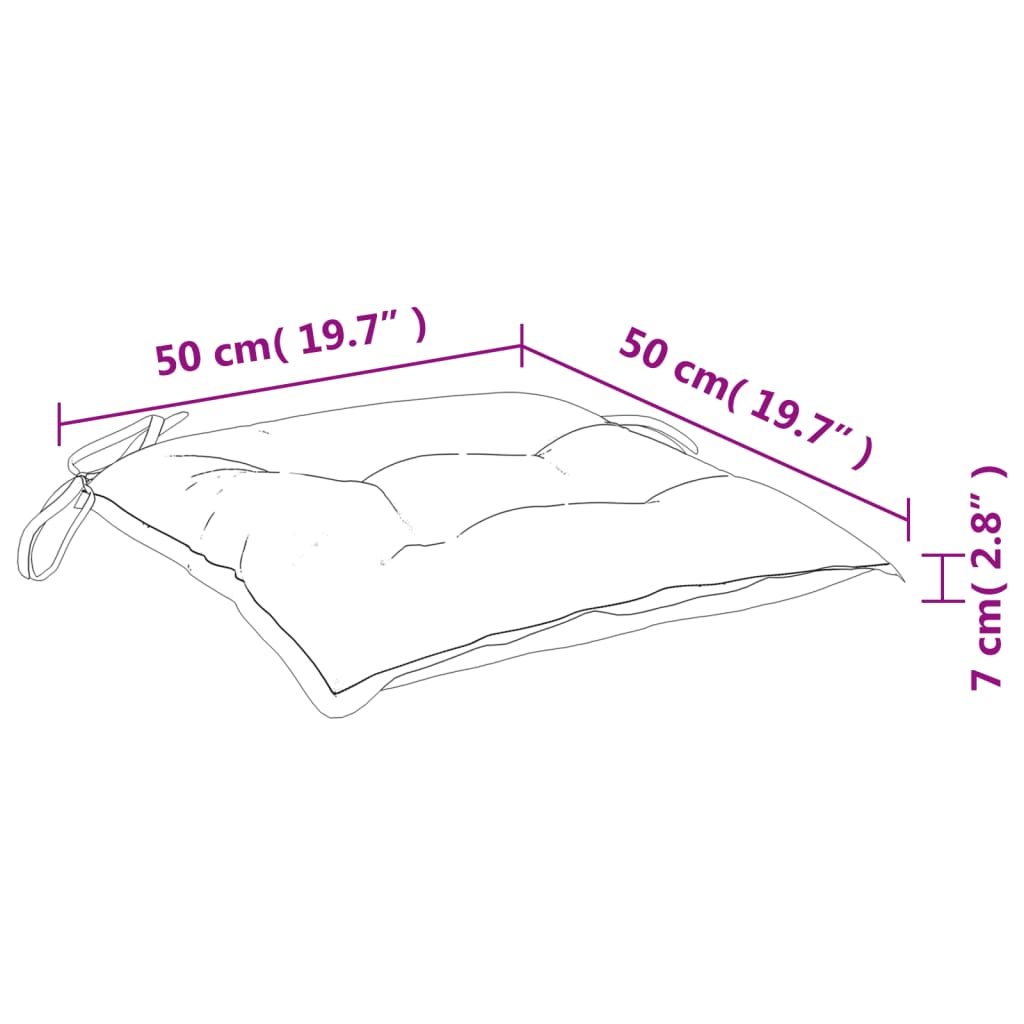 stolehynder 6 stk. 50x50x7 cm oxfordstof cremehvid
