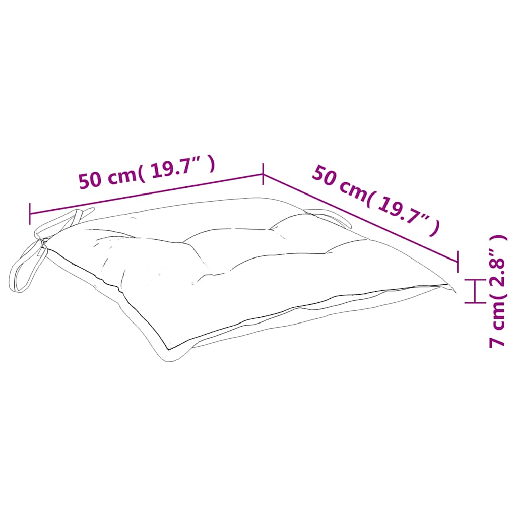 stolehynder 6 stk. 50x50x7 cm oxfordstof pink