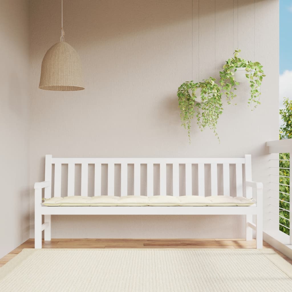 hynde til havebænk 200x50x7 cm stof cremefarvet