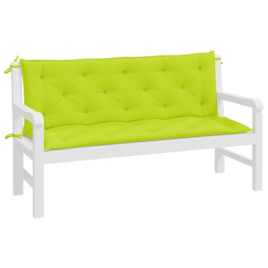 hynder til havebænk 2 stk. 150x50x7 cm oxfordstof klar grøn