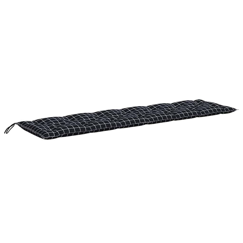 hynder til havebænk 2 stk 150x50x7 cm stof ternet sort