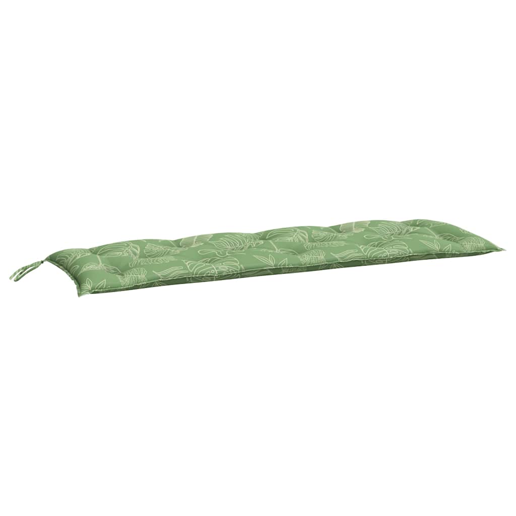 hynder til havebænk 2 stk 150x50x7 cm stof bladmønster