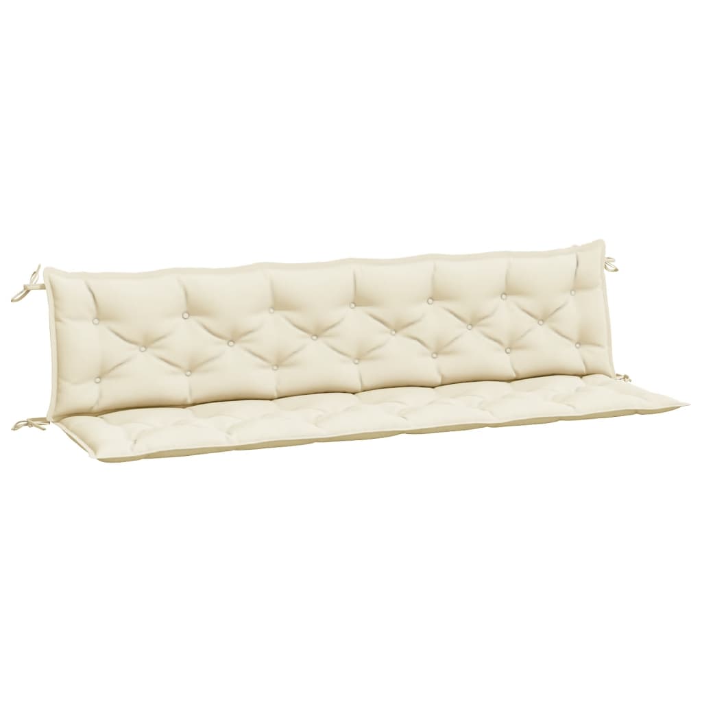 hynder til havebænk 2 stk. 200x50x7 cm oxfordstof cremefarvet
