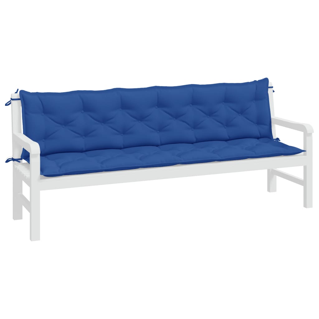 hynder til havebænk 2 stk. 200x50x7 cm oxfordstof blå
