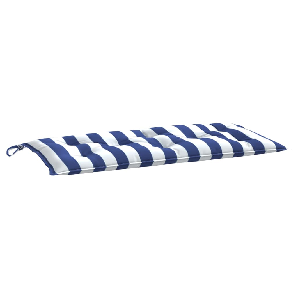 hynde til havebænk 110x50x7 cm striber stof blå og hvid