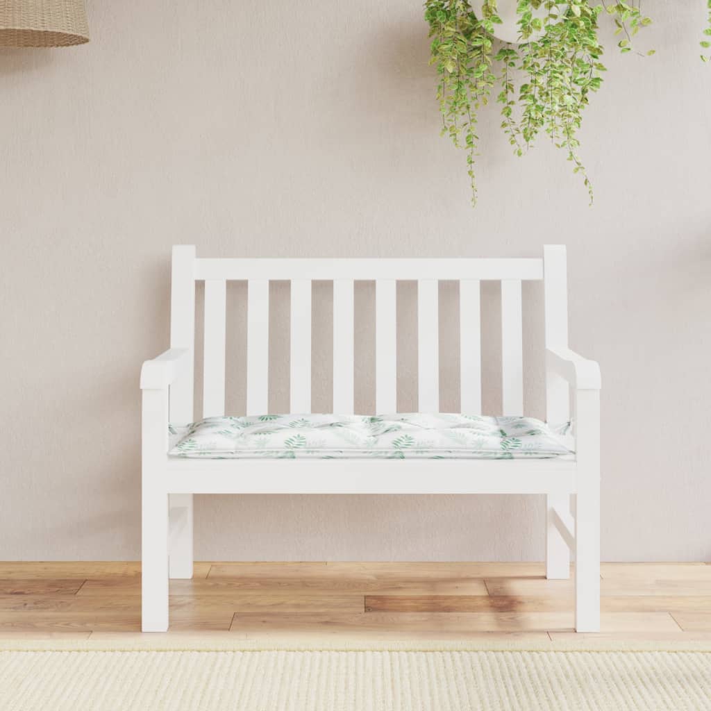 hynde til havebænk 110x50x7 cm stof bladmønster