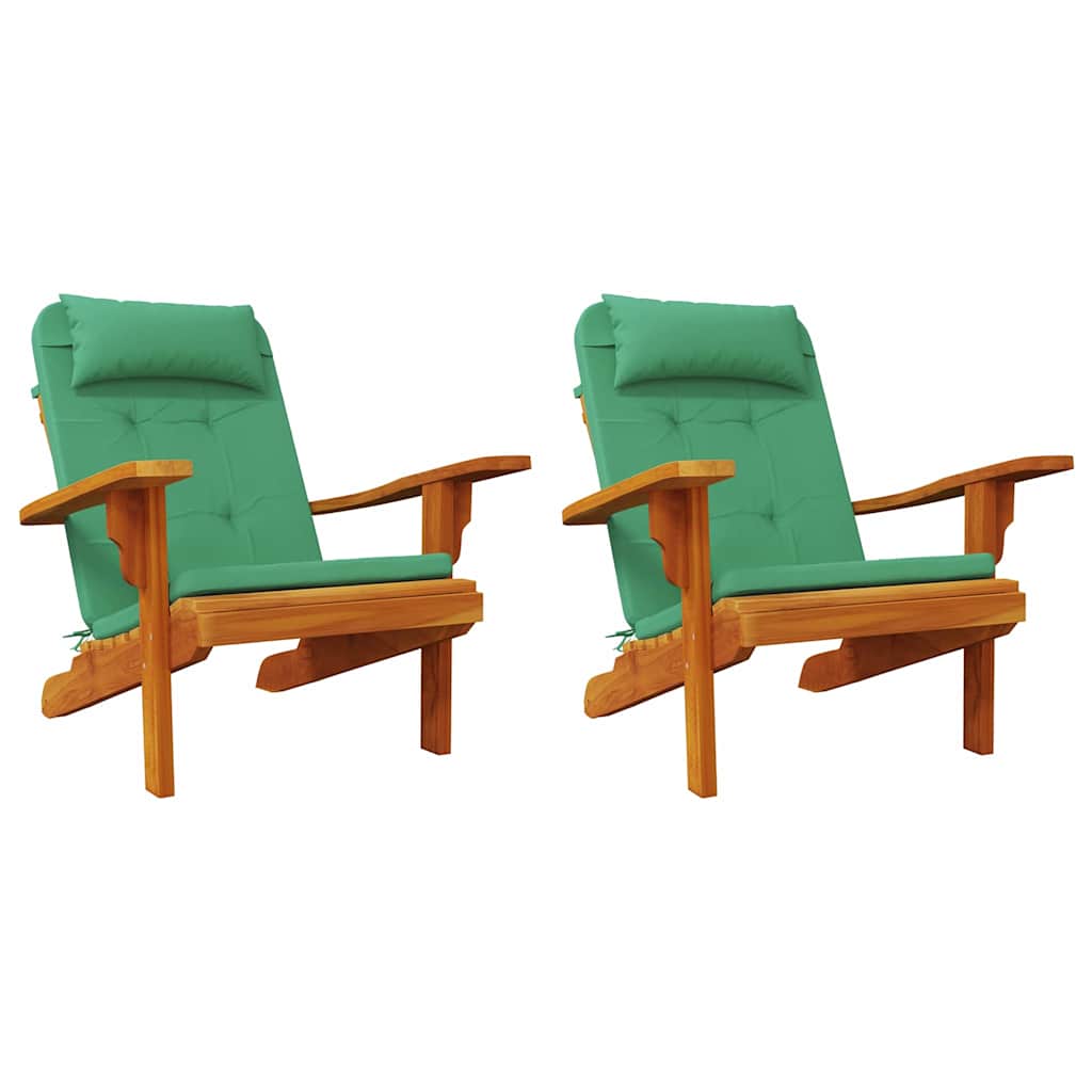 Stolehynder Ensfarvet 2 pcs Grøn 58 x 77 x 4,5 cm Oxford stof