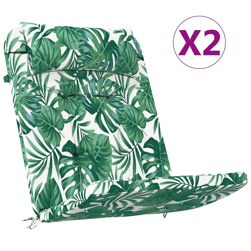 Stolehynder Blad 2 pcs Bladmønster 58 x 77 x 4,5 cm Oxford stof