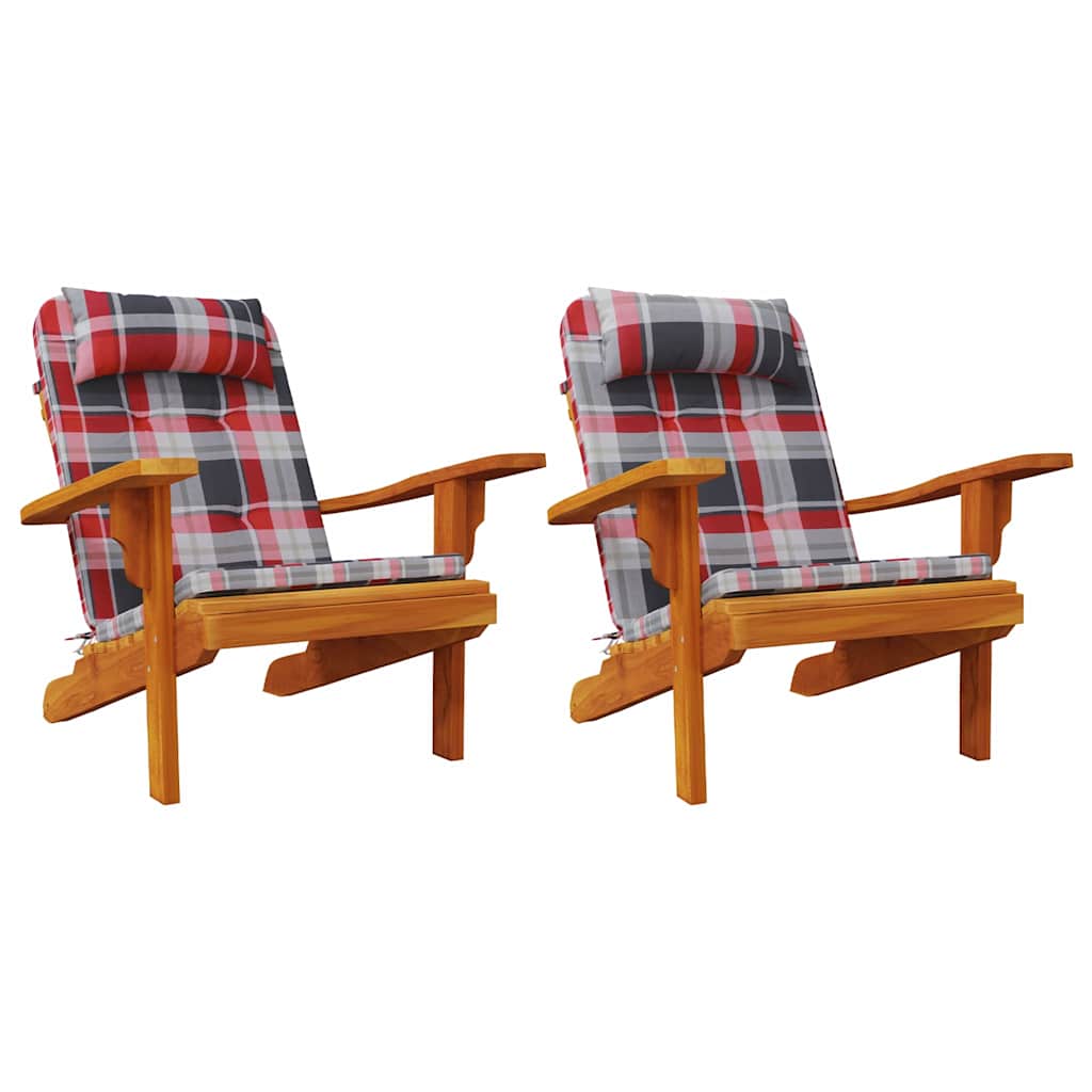 Stolehynder Ternet 2 pcs Rød Tjek 58 x 77 x 4,5 cm Oxford stof