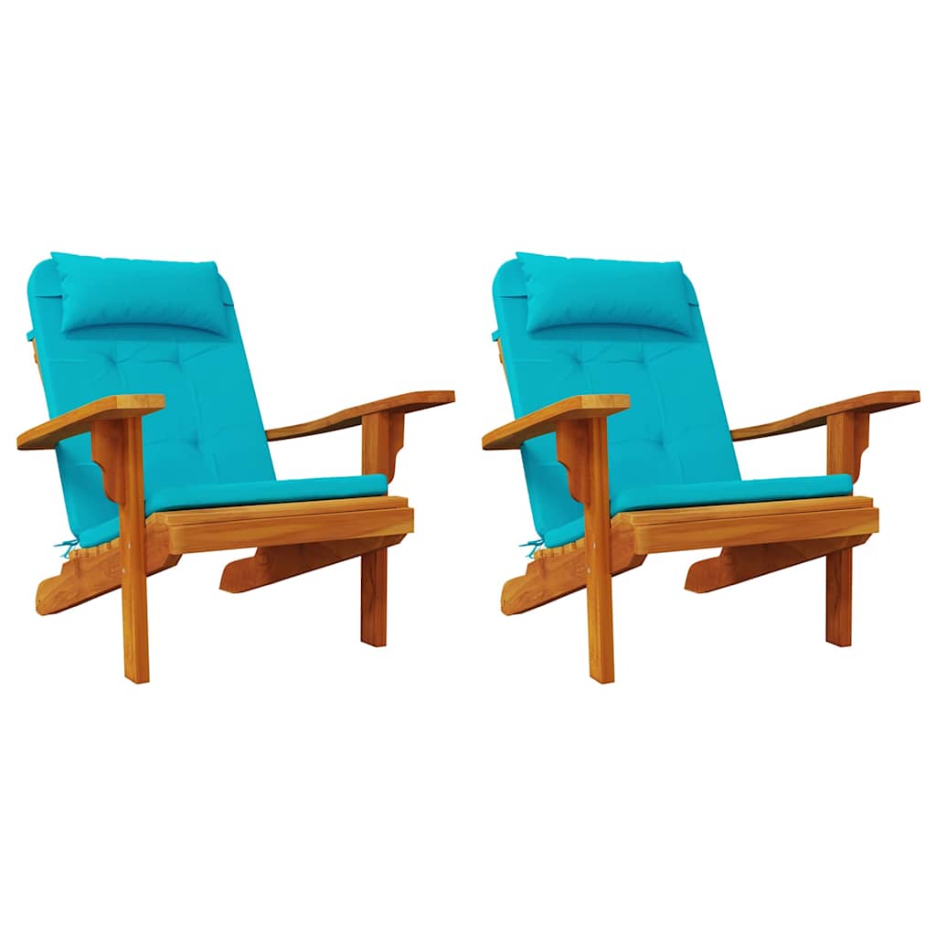 Stolehynder Ensfarvet 2 pcs Turkis 58 x 77 x 4,5 cm Oxford stof