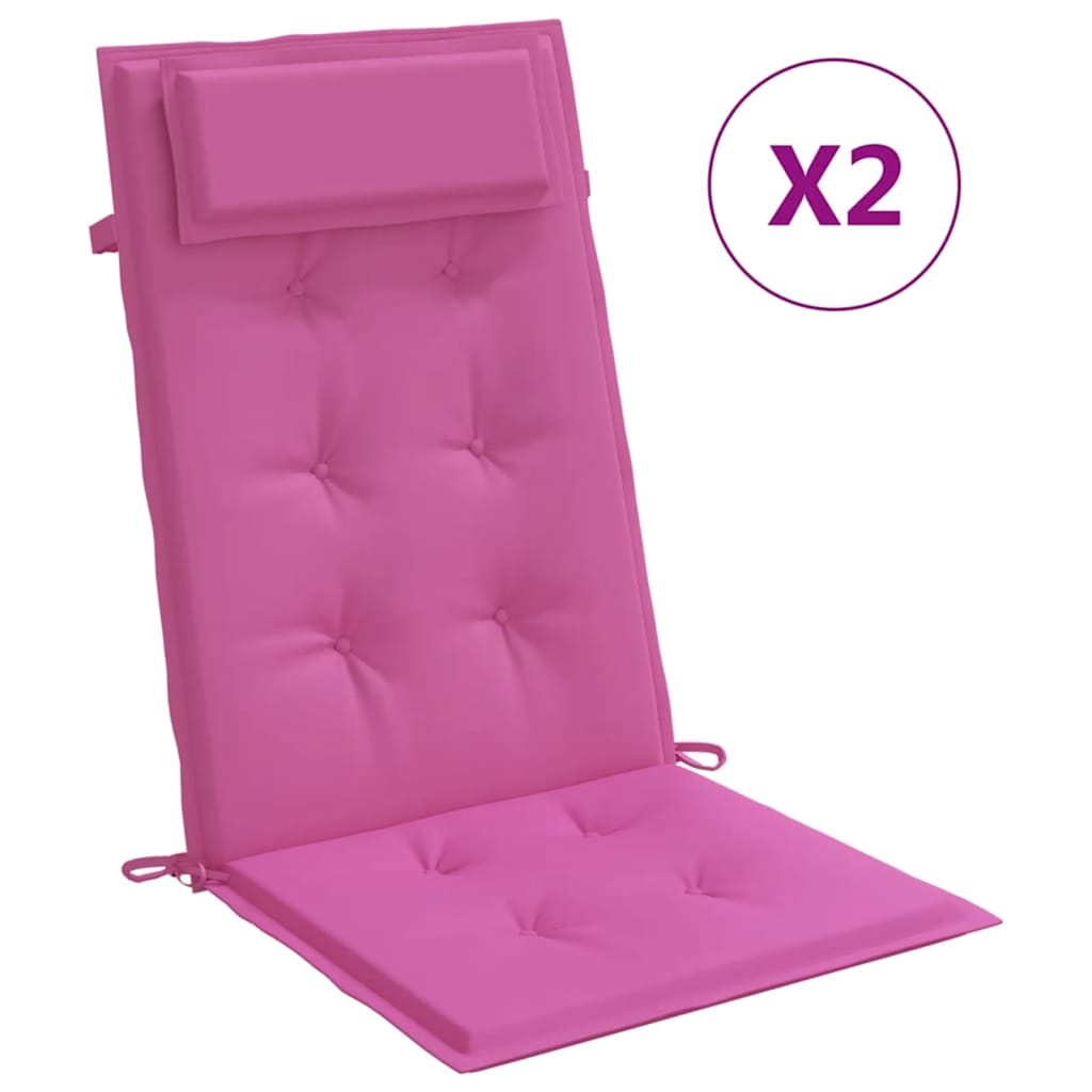 stolehynder m. høj ryg 2 stk. oxfordstof pink