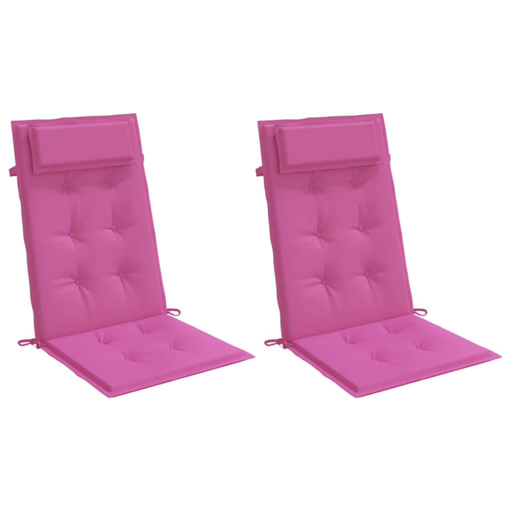 stolehynder m. høj ryg 2 stk. oxfordstof pink