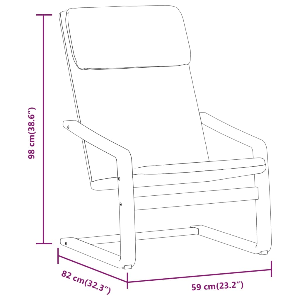 lænestol med fodskammel stof sort