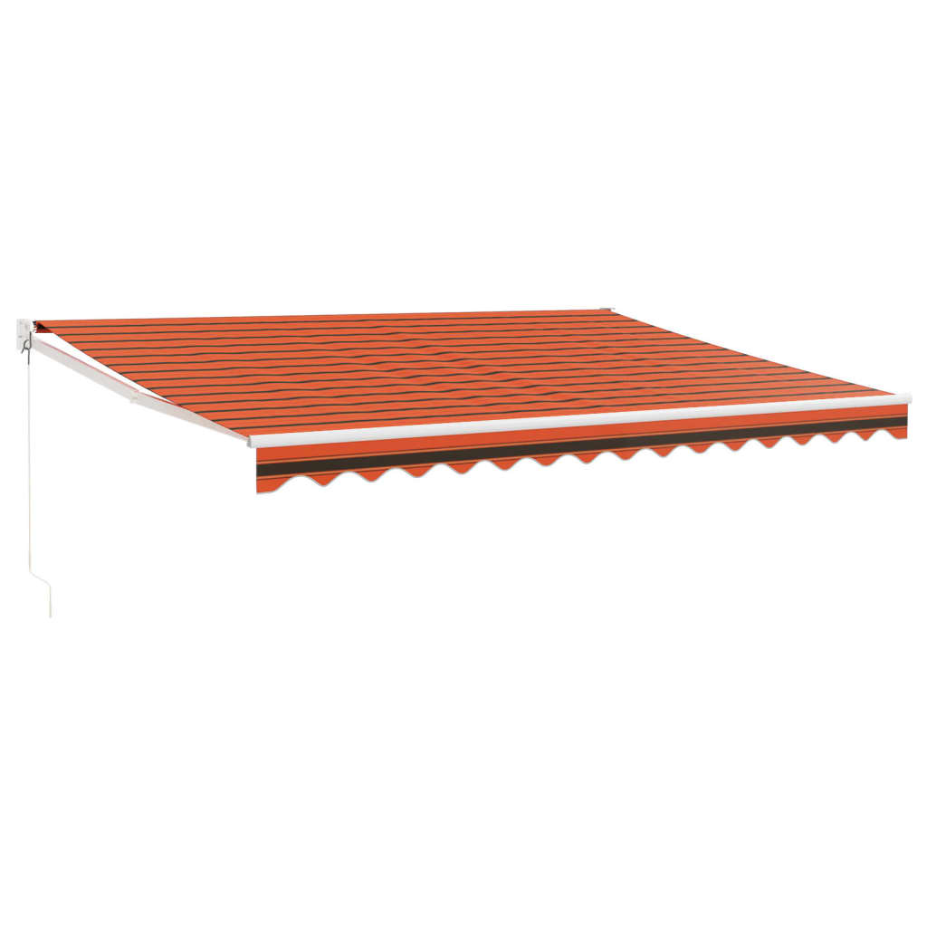 foldemarkise 4,5x3 m stof og aluminium orange og brun