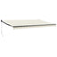 foldemarkise manuel betjening 5x3 m stof aluminium creme