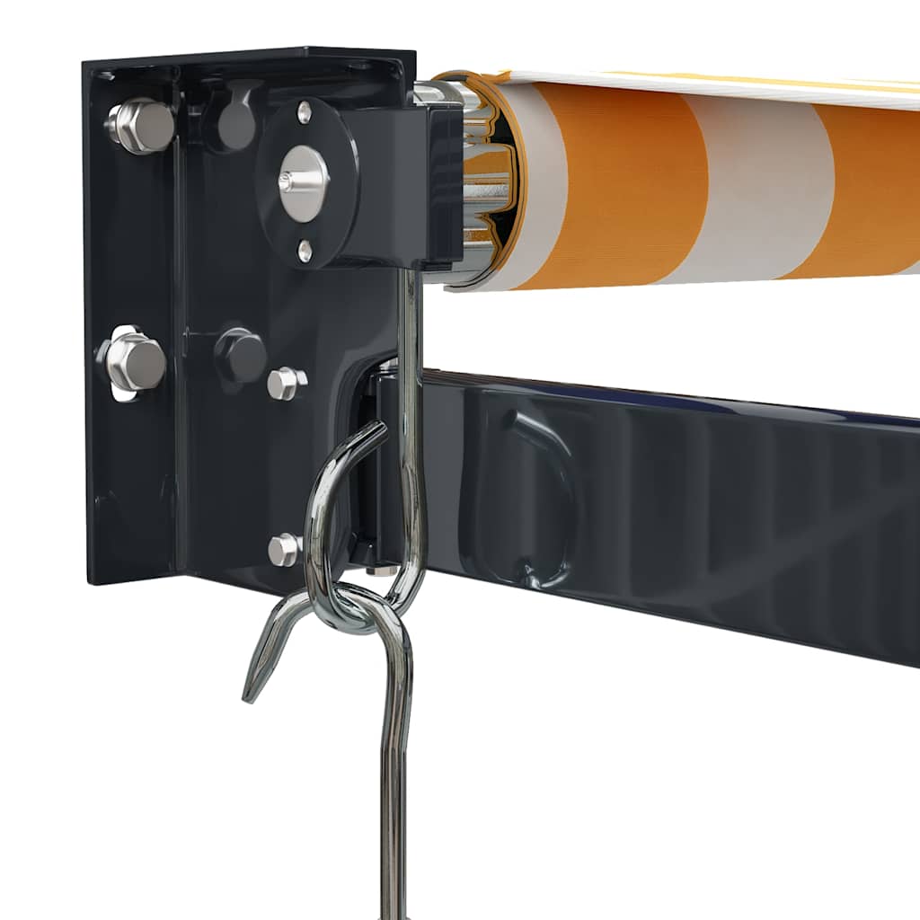 foldemarkise manuel betjening 4x3 m stof aluminium gul hvid
