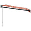 foldemarkise 3,5x2,5 m stof og aluminium orange og brun