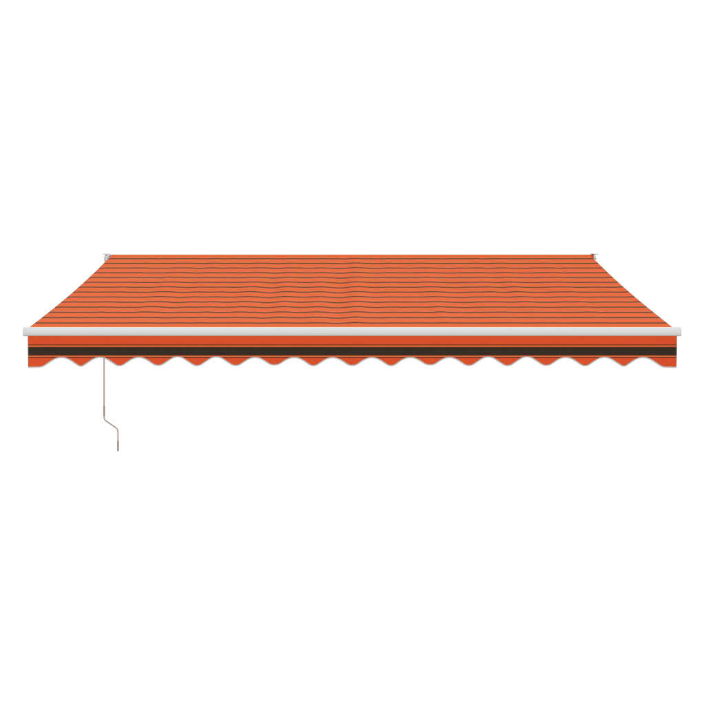 foldemarkise 4,5x3 m automatisk betjening orange og brun