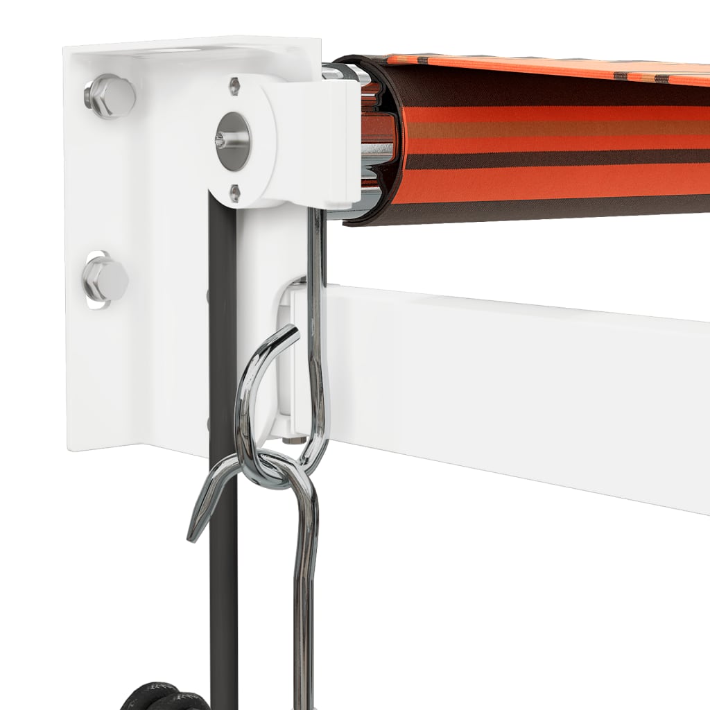 foldemarkise 4,5x3 m automatisk betjening orange og brun