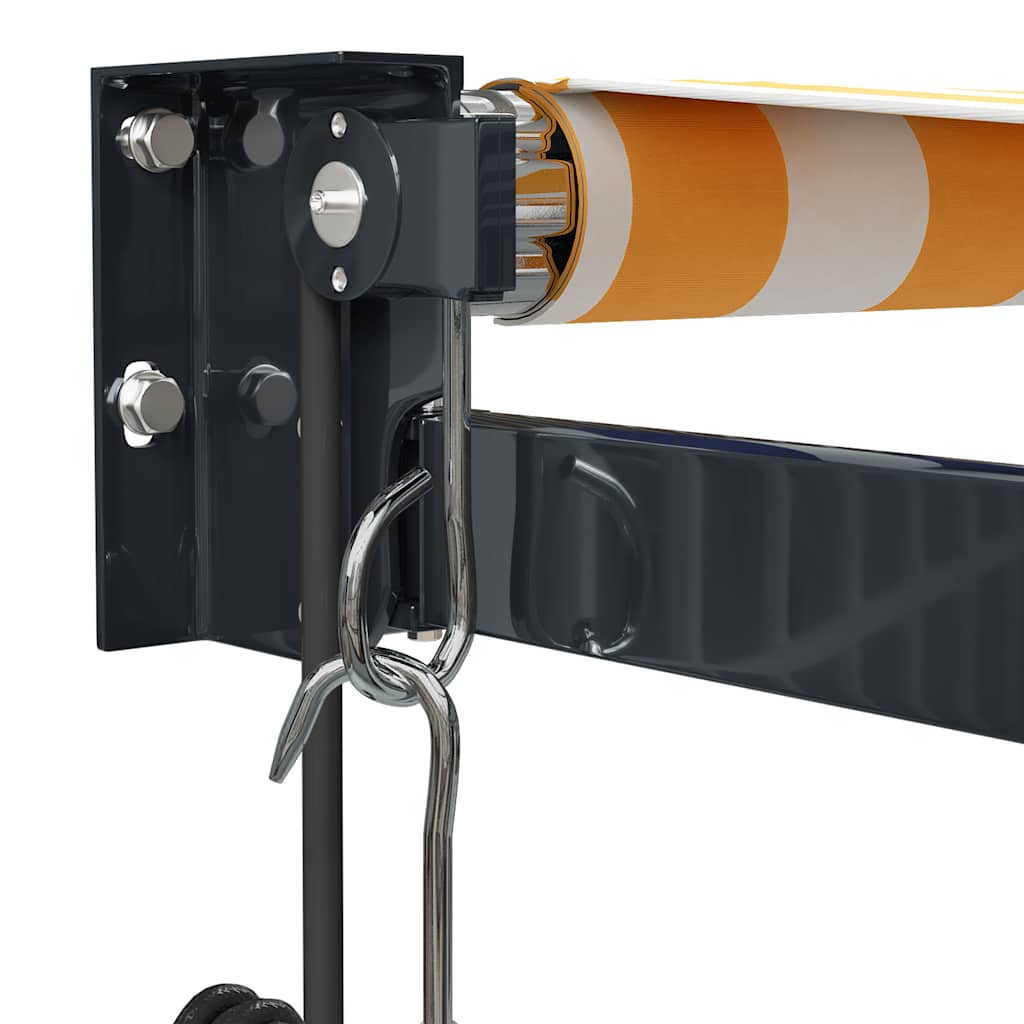 foldemarkise 4x3 m automatisk betjening gul og hvid