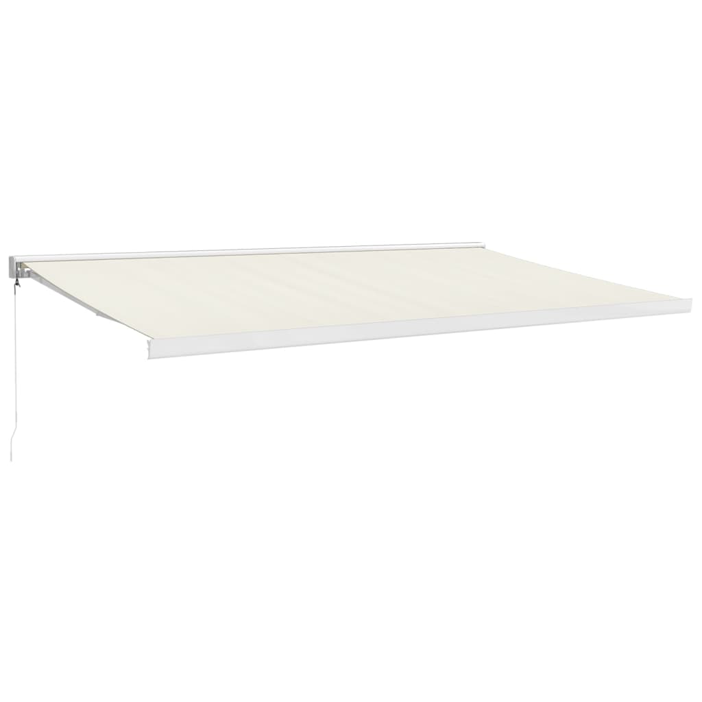 foldemarkise manuel betjening 5x3 m stof aluminium creme