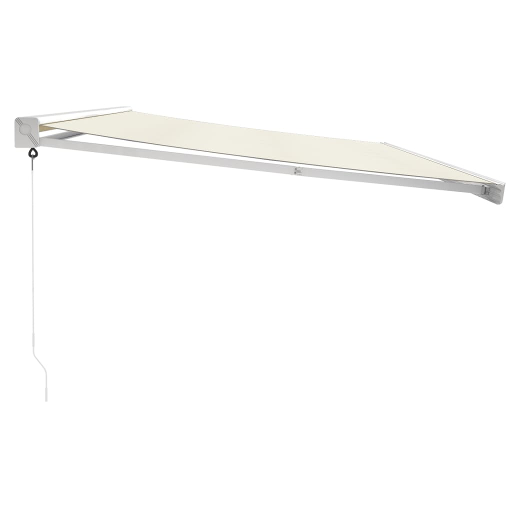 foldemarkise manuel betjening 5x3 m stof aluminium creme