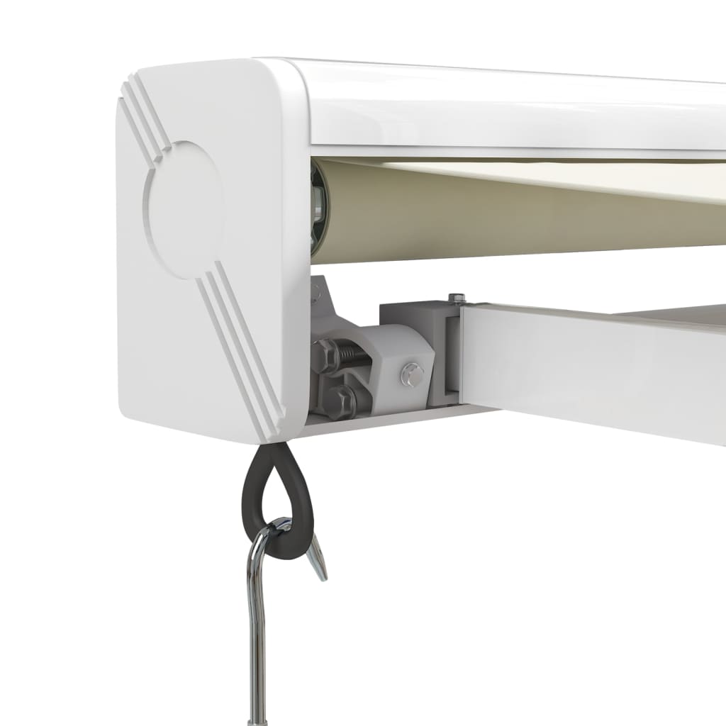 foldemarkise manuel betjening 5x3 m stof aluminium creme