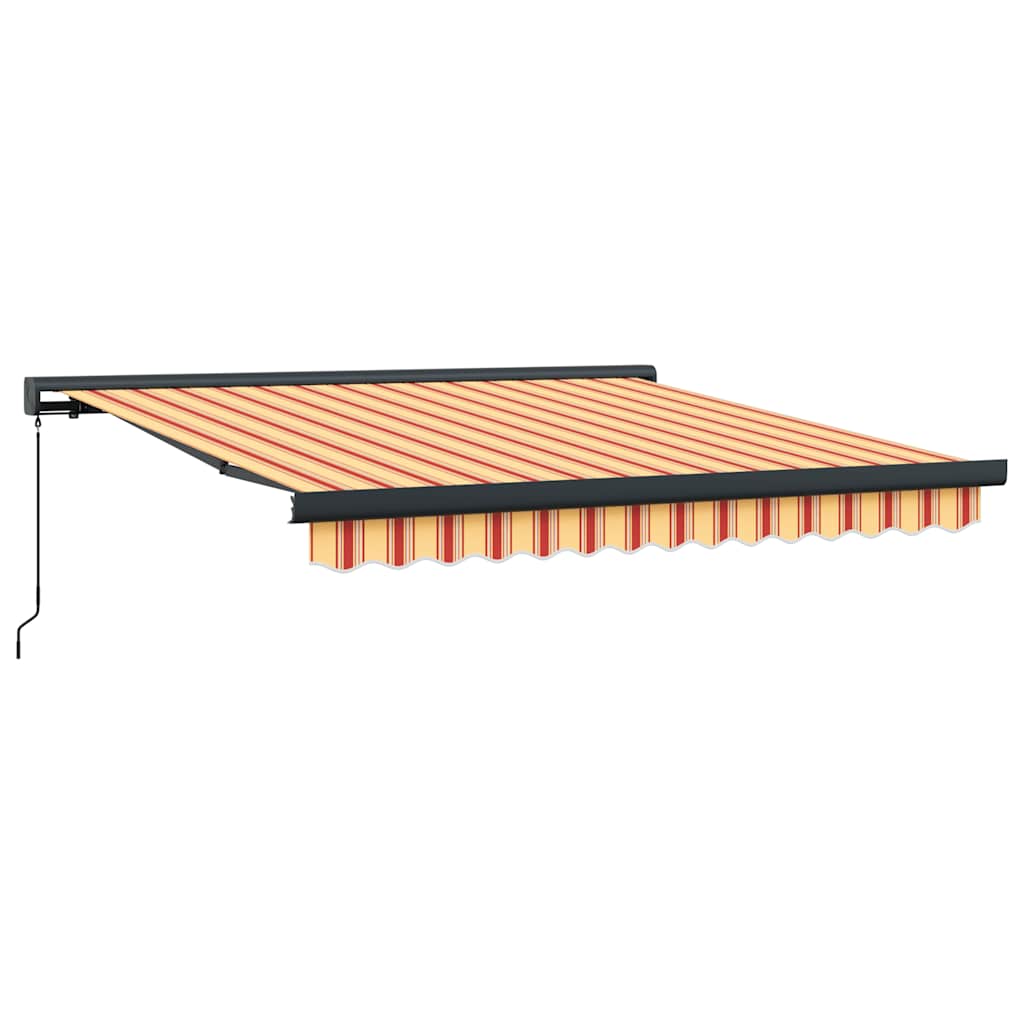 foldemarkise manuel betjening 3,5x2,5 m stof aluminium gul hvid