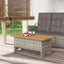 havebord 100x50x43/63 cm massivt akacietræ og polyrattan grå