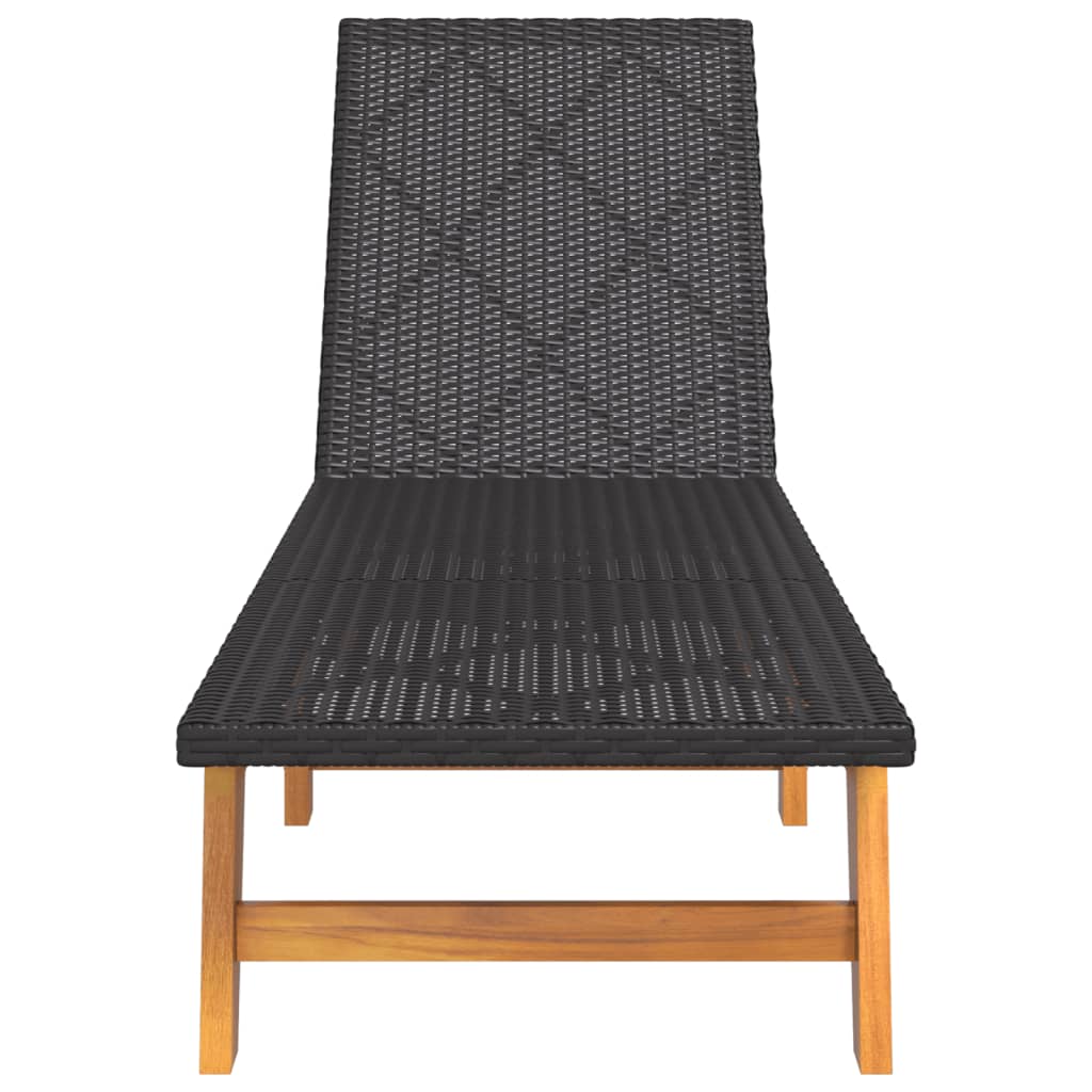 liggestol med bord polyrattan og massivt akacietræ