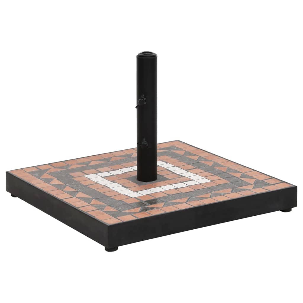 parasolfod 12 kg firkantet terrakotta og hvid
