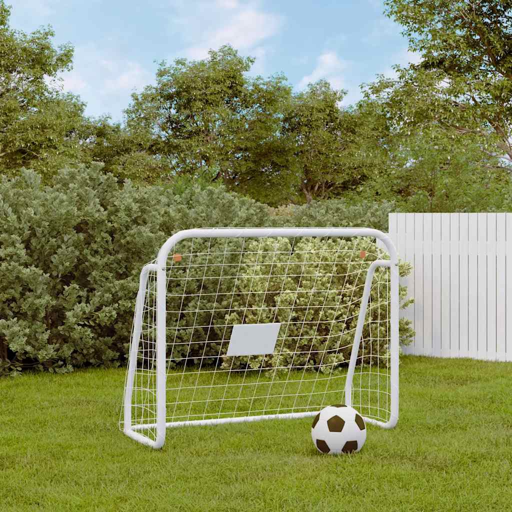fodboldmål med net 125x96x60 cm stål og polyester hvid billede