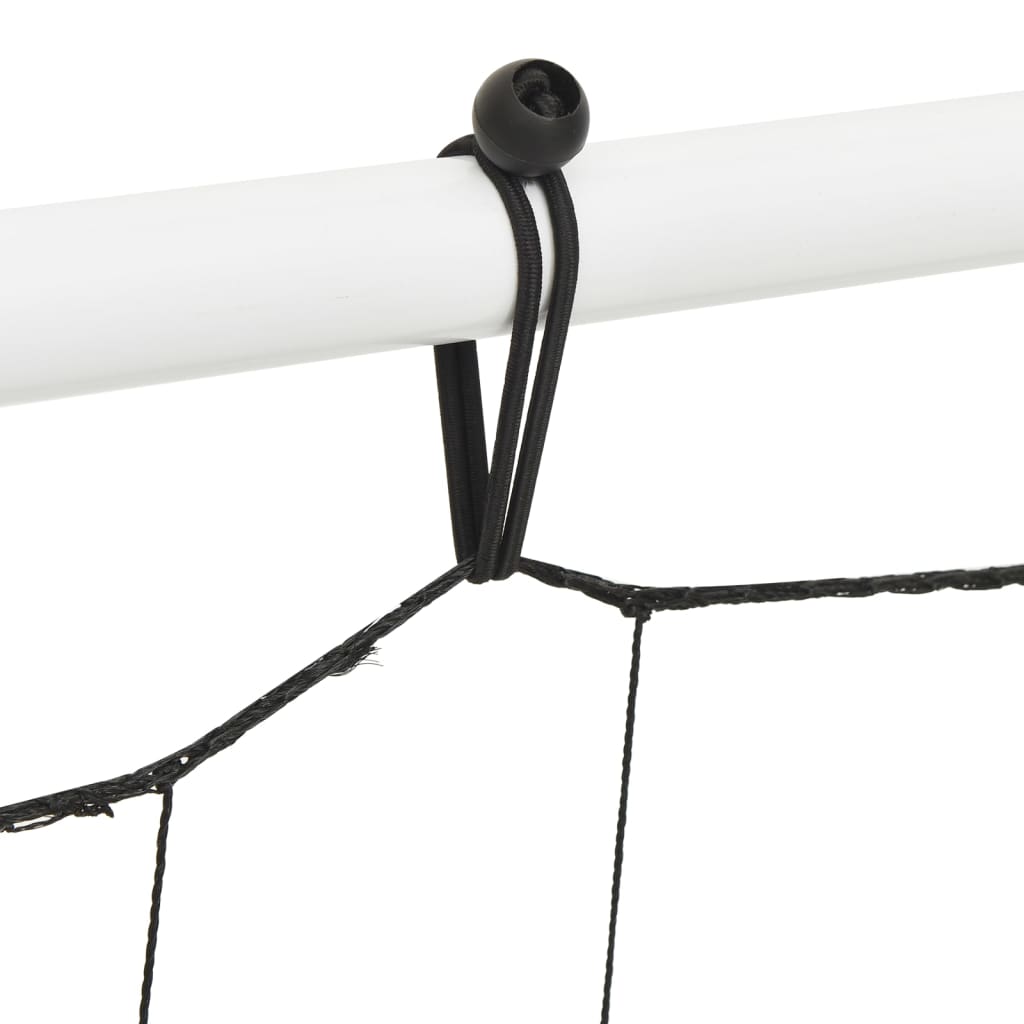 fodbold-rebounder med net 184x61x123 cm stål og PE sort og hvid