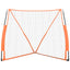 bærbart baseballnet 183x182x183 cm polyester stål sort orange