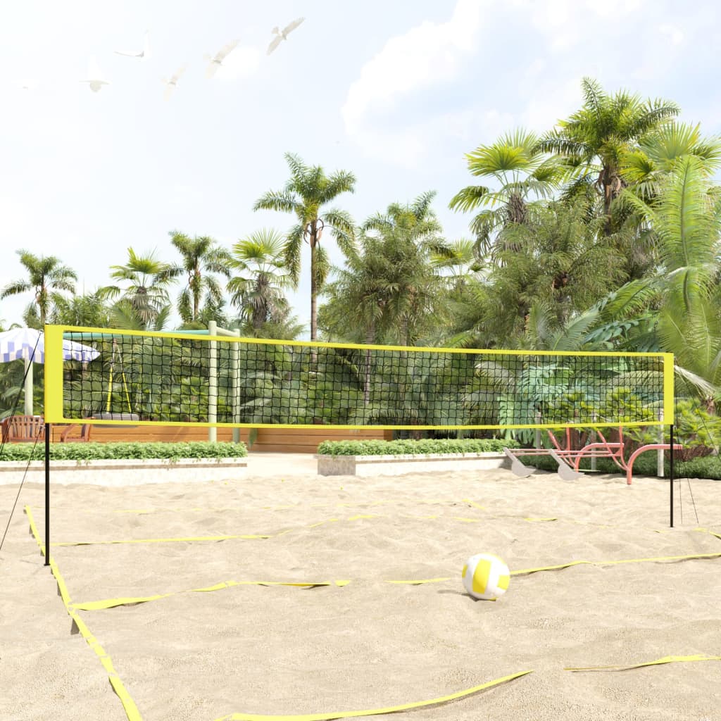 volleyballnet 823x244 cm PE-stof gul og sort billede