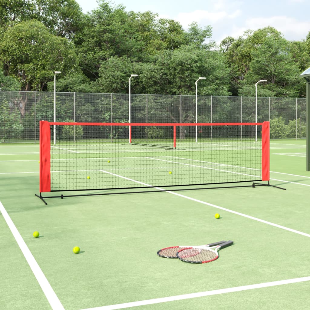 tennisnet 300x100x87 cm polyester sort og rød billede