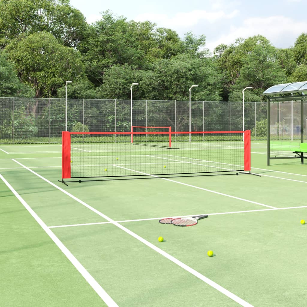 tennisnet 400x100x87 cm polyester sort og rød billede