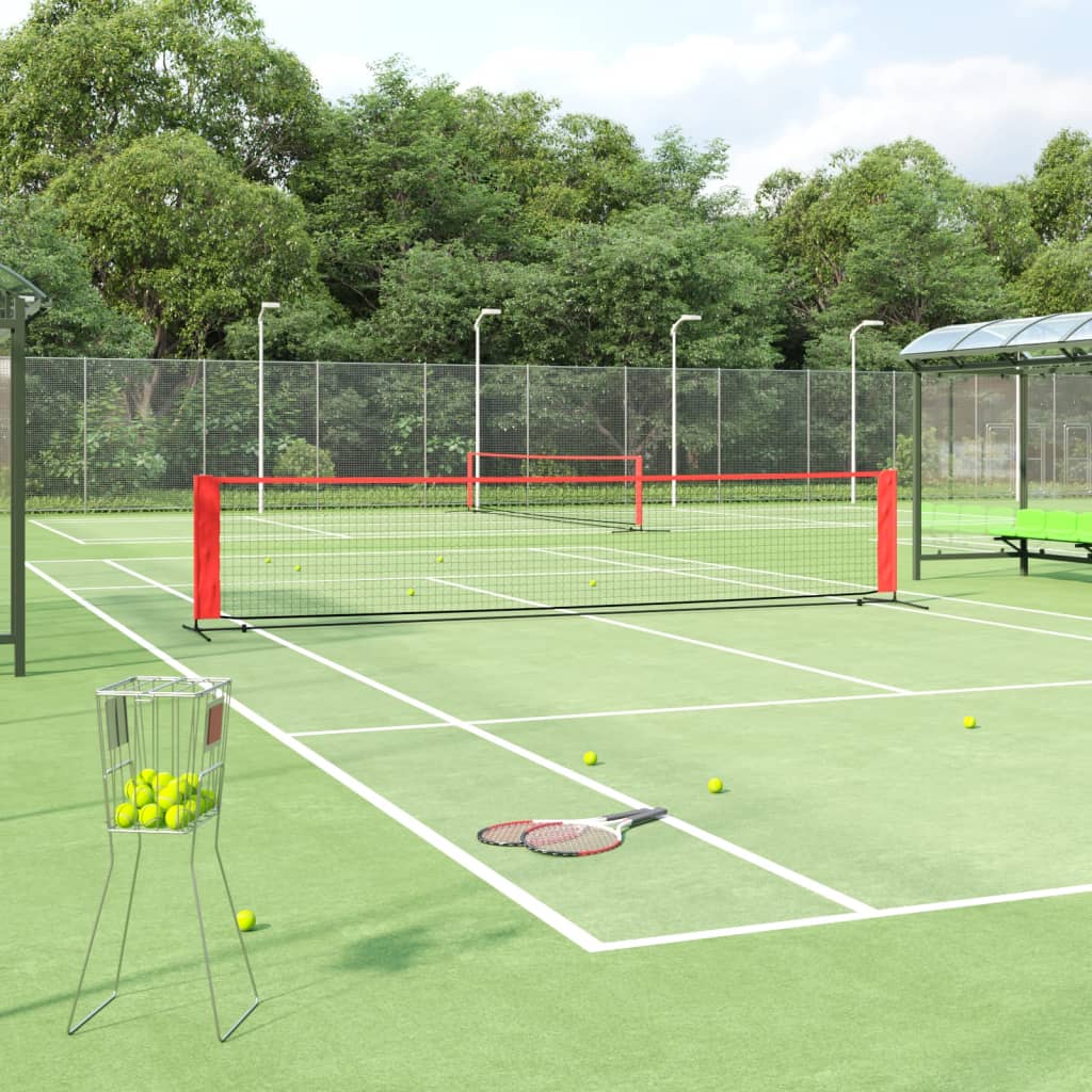 tennisnet 500x100x87 cm polyester sort og rød billede