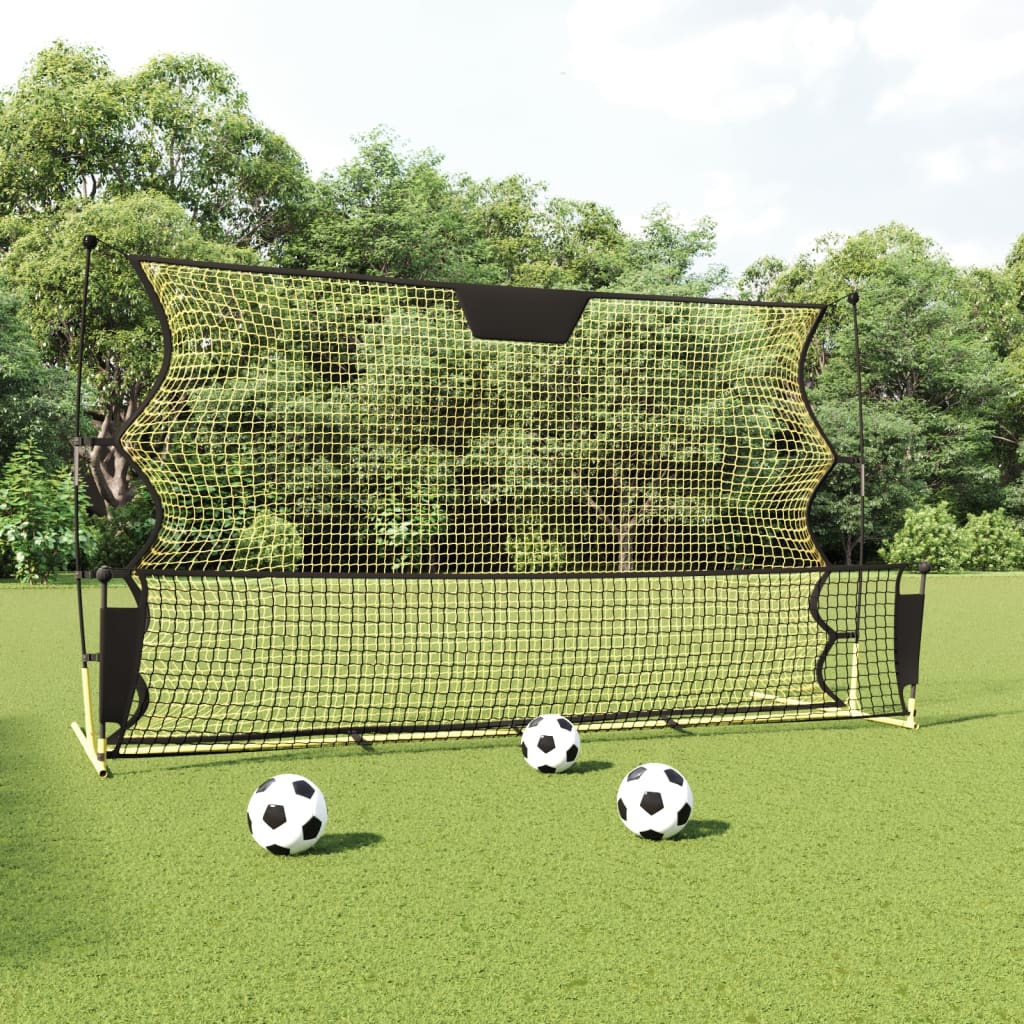 fodbold-rebounder 183x85x120 cm polyester sort og gul billede