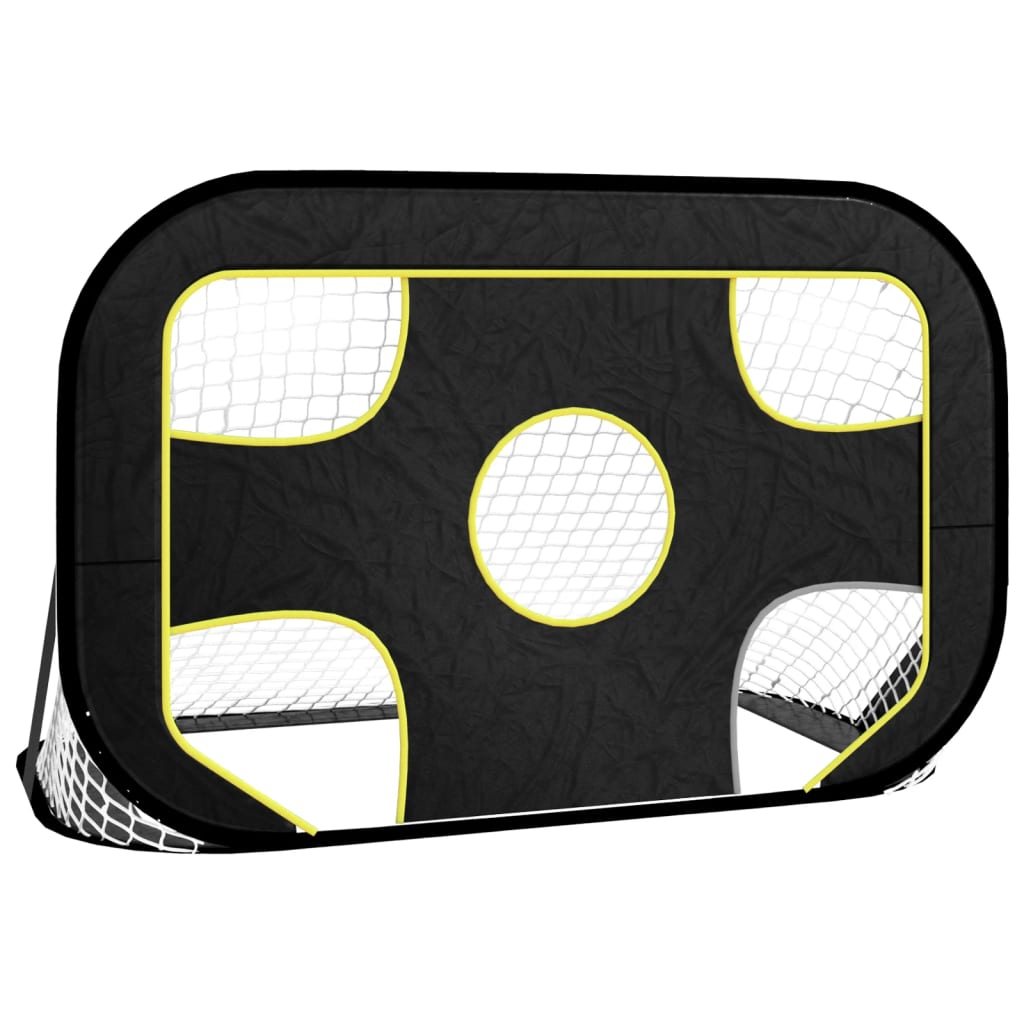 fodboldnet med målhuller 120x80x80 cm polyester