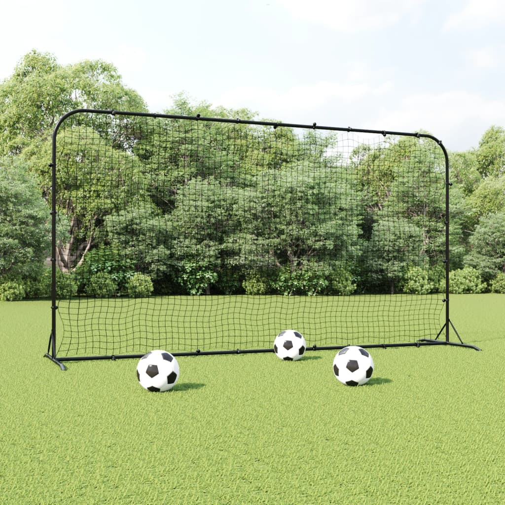 fodbold-rebounder 366x90x183 cm HDPE sort billede
