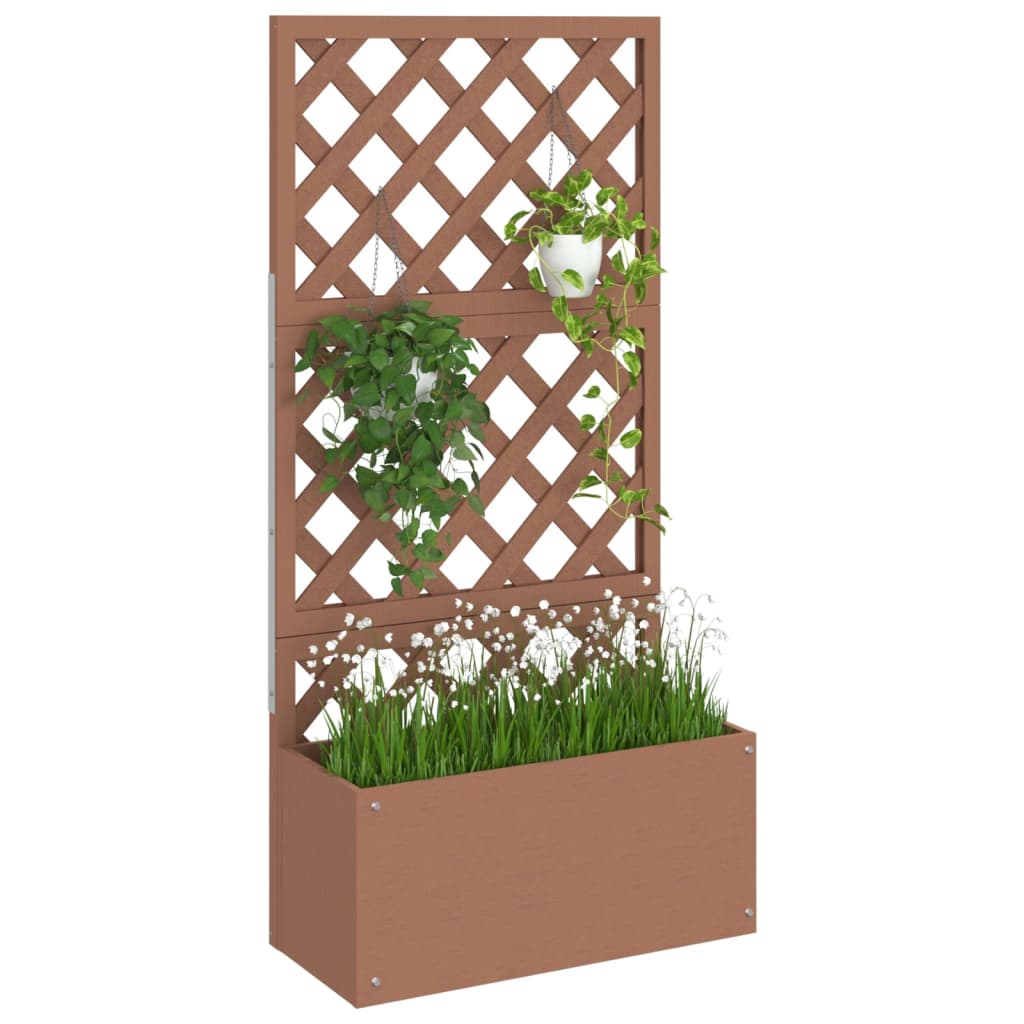 espalier med plantekasse 65x33x135 cm WPC brun
